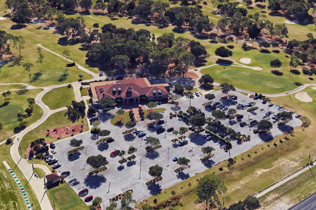 Drone shot of golf course